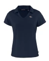 Denver Broncos Cutter & Buck Daybreak Eco Recycled Womens V-neck Polo Navy Blue Mannequin Thumbnail Image