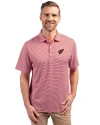 View image 4: Arizona Cardinals Cutter & Buck Forge Eco Double Stripe Stretch Recycled Mens Big &Tall Polo Cardinal Red/White Front