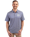 New York Giants Cutter & Buck Forge Eco Double Stripe Stretch Recycled Mens Polo Tour Blue/White Front Thumbnail Image