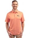 Denver Broncos Cutter & Buck Forge Recycled Double Stripe Four-Way Stretch Mens Polo College Orange/White Front Thumbnail Image