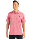 New England Patriots Cutter & Buck Forge Recycled Heather Stripe Four-Way Stretch Mens Big & Tall Polo Cardinal Red Heather Front Thumbnail Image