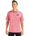 Buffalo Bills Cutter & Buck Forge Eco Heather Stripe Stretch Recycled Mens Big & Tall Polo Cardinal Red Heather Front Thumbnail Image