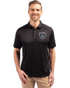 Las Vegas Raiders Cutter & Buck Forge Eco Stretch Recycled Mens Big & Tall Polo Black Front Thumbnail Image