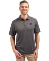 Buffalo Bills Cutter & Buck Forge Eco Stretch Recycled Mens Polo Dark Black Heather Front Thumbnail Image