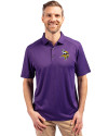 Minnesota Vikings Cutter & Buck Forge Eco Stretch Recycled Mens Polo Dark College Purple Heather Front Thumbnail Image