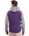 Minnesota Vikings Cutter & Buck Mainsail Full Zip Hooded Mens Jacket College Purple Heather/Polished Heather Back Thumbnail Image
