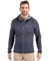 Buffalo Bills Cutter & Buck Mainsail Full Zip Hooded Mens Jacket Liberty Navy Heather Front Thumbnail Image