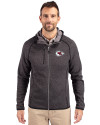 Kansas City Chiefs Cutter & Buck Mainsail Full Zip Hooded Mens Jacket Charcoal Heather Front Thumbnail Image