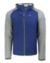Los Angeles Chargers Cutter & Buck Mainsail Full Zip Hooded Mens Jacket Tour Blue Heather/Polished Heather Mannequin Thumbnail Image