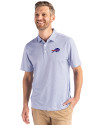 Buffalo Bills Cutter & Buck Pike Eco Symmetry Print Stretch Recycled Mens Polo White/Tour Blue Front Thumbnail Image