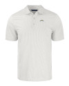 Los Angeles Chargers Cutter & Buck Pike Eco Symmetry Print Stretch Recycled Mens Polo White/Polished Mannequin Thumbnail Image