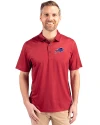 Buffalo Bills Cutter & Buck Pike Eco Tonal Geo Print Stretch Recycled Mens Big & Tall Polo Cardinal Red Front Thumbnail Image