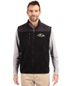 Baltimore Ravens Cutter & Buck Cascade Eco Sherpa Mens Big and Tall Fleece Vest Black Front Thumbnail Image