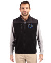 Indianapolis Colts Cutter & Buck Cascade Eco Sherpa Mens Big and Tall Fleece Vest Black Front Thumbnail Image