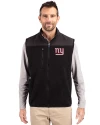 New York Giants Cutter & Buck Cascade Eco Sherpa Mens Big and Tall Fleece Vest Black Front Thumbnail Image