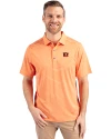 Cincinnati Bengals Cutter & Buck Forge Recycled Heather Stripe Four-Way Stretch Mens Polo College Orange Heather Front Thumbnail Image