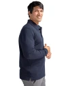 Binghamton Rumble Ponies Cutter & Buck Advantage Eco Tri-Blend Pique Mens Long Sleeve Polo Liberty Navy Side Thumbnail Image