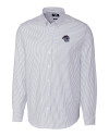 Binghamton Rumble Ponies Cutter & Buck Stretch Oxford Stripe Mens Long Sleeve Dress Shirt Light Blue Mannequin Thumbnail Image