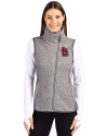 St. Louis Cardinals Cutter & Buck Mainsail Sweater Knit Womens Asymmetrical Vest Polished Heather Front Thumbnail Image