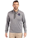 Binghamton Rumble Ponies Cutter & Buck Stealth Heathered Quarter Zip Mens Pullover Elemental Grey Front Thumbnail Image