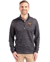 El Paso Chihuahuas Cutter & Buck Traverse Stretch Eco Camo Print Quarter Zip Mens Big and Tall Pullover Black Front Thumbnail Image
