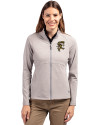 Grambling Tigers College Vault Cutter & Buck Adapt Eco Knit Heather Recycled Womens Full Zip Polished Heather Front Thumbnail Image