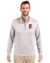 Fresno Grizzlies Cutter & Buck Stealth Heathered Quarter Zip Mens Pullover Polished Medium Gray Front Thumbnail Image