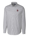 Birmingham Barons Cutter & Buck Stretch Oxford Stripe Mens Long Sleeve Dress Shirt Charcoal Mannequin Thumbnail Image