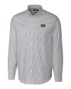 Grambling Tigers Cutter & Buck Stretch Oxford Stripe Mens Long Sleeve Dress Shirt Charcoal Mannequin Thumbnail Image
