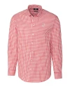 Birmingham Barons Cutter & Buck Easy Care Stretch Gingham Mens Big and Tall Long Sleeve Dress Shirt Cardinal Red Mannequin Thumbnail Image