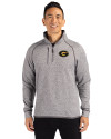 Grambling Tigers Cutter & Buck Mainsail Sweater-Knit Mens Half Zip Pullover Jacket Polished Heather Front Thumbnail Image