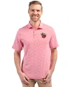 View image 1: Fort Wayne TinCaps Cutter & Buck Virtue Recycled Botanical Print Featherlight Pique Mens  Polo Red Front