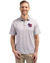 Buffalo Bisons Cutter & Buck Virtue Eco Pique Micro Stripe Recycled Mens Polo Polished/White Front Thumbnail Image