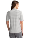 Fresno Grizzlies Cutter & Buck Virtue Eco Pique Stripe Recycled Womens Top Polished Medium Gray Back Thumbnail Image