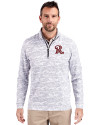Frisco RoughRiders Cutter & Buck Traverse Stretch Eco Camo Print Quarter Zip Mens Pullover Charcoal Front Thumbnail Image