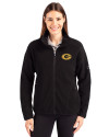 Grambling Tigers Cutter & Buck Cascade Eco Fleece Womens Full Zip Jacket Black Front Thumbnail Image