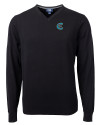 Charlotte Knights Cutter & Buck Lakemont Tri-Blend Mens V-Neck Pullover Sweater Black Mannequin Thumbnail Image