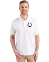 Indianapolis Colts Cutter & Buck Advantage Eco Tri-Blend Pique Mens Big and Tall Polo White Front Thumbnail Image