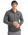 Charlotte Knights Cutter & Buck Advantage Eco Tri-Blend Pique Mens Big and Tall Long Sleeve Polo Elemental Grey Front Thumbnail Image