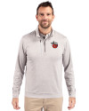 Fort Wayne TinCaps Cutter & Buck Stealth Heathered Mens Big and Tall  Quarter Zip Pullover Polished Medium Gray Front Thumbnail Image