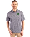 Dayton Dragons Cutter & Buck Pike Magnolia Print Stretch Mens Polo Black/Polished Front Thumbnail Image