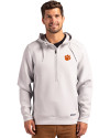 Clemson Tigers Cutter & Buck Roam Epic Versatility Half Zip Recycled Mens Hooded Pullover Solitare Front Thumbnail Image