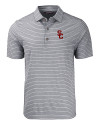 USC Trojans Cutter & Buck Forge Eco Heather Stripe Stretch Recycled Mens Big & Tall Polo Black Heather Mannequin Thumbnail Image