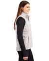 Nebraska Cornhuskers Cutter & Buck Evoke Hybrid Softshell Recycled Womens Full Zip Vest CONCRETE Side Thumbnail Image