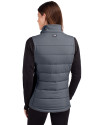 Nebraska Cornhuskers Cutter & Buck Evoke Hybrid Softshell Recycled Womens Full Zip Vest Elemental Grey Back Thumbnail Image
