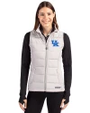 Kentucky Wildcats Cutter & Buck Evoke Hybrid Softshell Recycled Womens Full Zip Vest CONCRETE Front Thumbnail Image