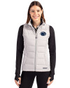 Penn State Nittany Lions Cutter & Buck Evoke Hybrid Softshell Recycled Womens Full Zip Vest CONCRETE Front Thumbnail Image