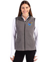 Kansas Jayhawks Cutter & Buck Cascade Eco Fleece Womens Vest Elemental Grey/Black Front Thumbnail Image