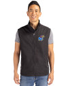Kansas Jayhawks Cutter & Buck Charter Eco Full-Zip Mens Big & Tall Vest Black Front Thumbnail Image