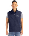 Penn State Nittany Lions Cutter & Buck Charter Eco Full-Zip Mens Big & Tall Vest Navy Blue Front Thumbnail Image